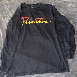 Primitive Black Shirt with Red and Yellow Logo Size Large